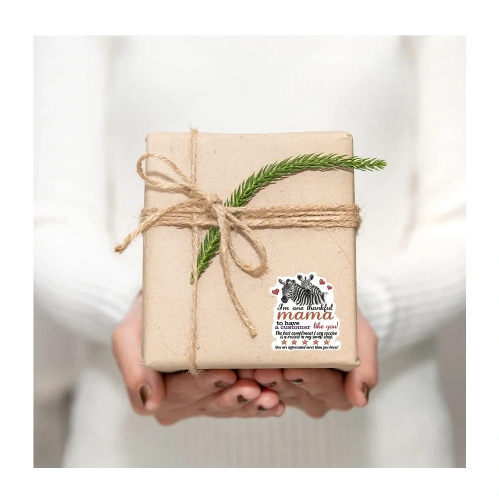Zebra 500 Thank You Stickers: I’m One Thankful MAMA To Have A Customer Like You